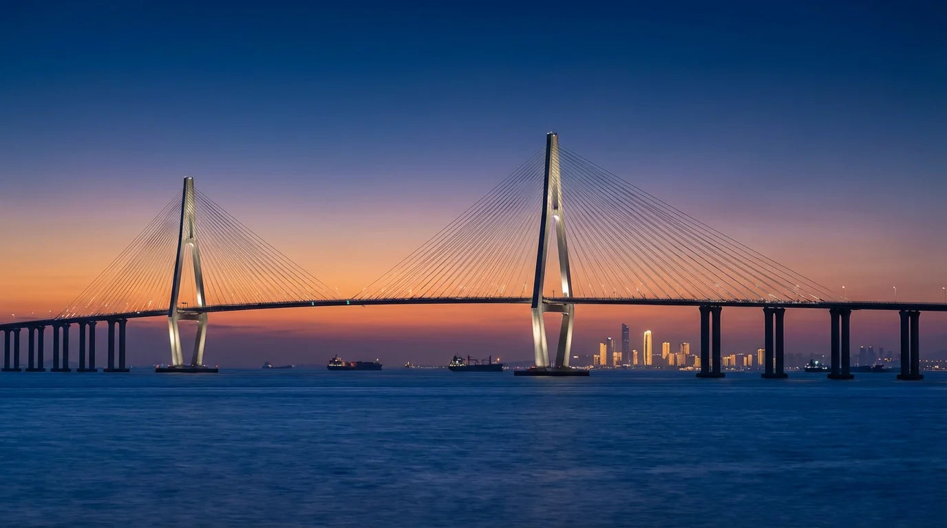 Global Trade Bridge Background