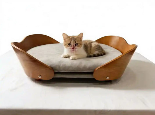 Yuanbao Curved Artisan Wooden Pet Sofa - Pomie Nexus B2B Sourcing